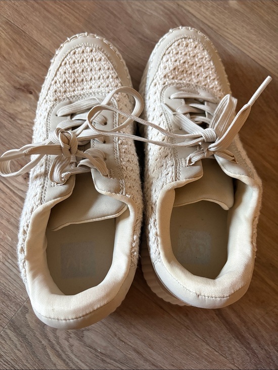 Dolce Vita Shoes - Dolce Vita Cream Knit Lace-Up Sneakers